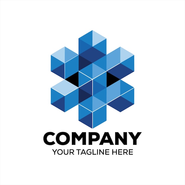 Logotipo geométrico do cubo 3D