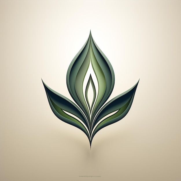 logotipo geométrico minimalista de gráfico vectorial de hoja verde