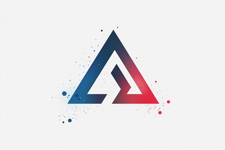 Foto un logotipo geométrico con un triángulo en el medio