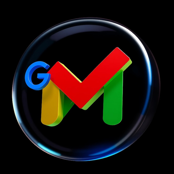 Foto el logotipo de google con renderizado 3d de vidrio opaco material de brillo suave esquema multicolor aislado en el dorso negro