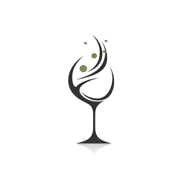 Foto logotipo gráfico minimalista de copo de vinho em fundo branco