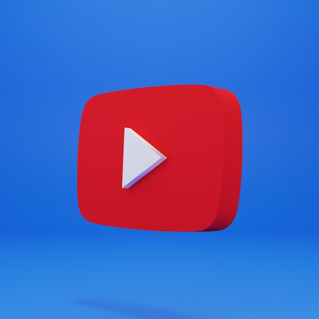 El logotipo gratuito de YouTube en 3D