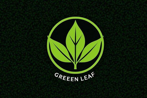 Foto un logotipo de hoja verde con una hoja verde en él