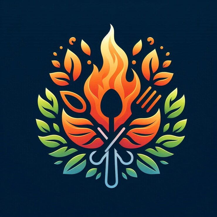 Foto logotipo de la horquilla y la cuchara de llama