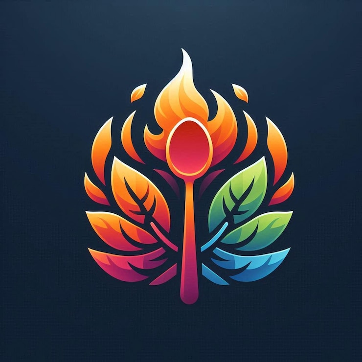 Foto logotipo de la horquilla y la cuchara de llama