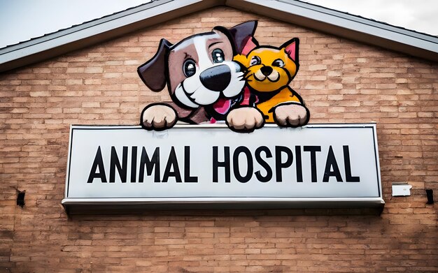 Foto el logotipo del hospital veterinario