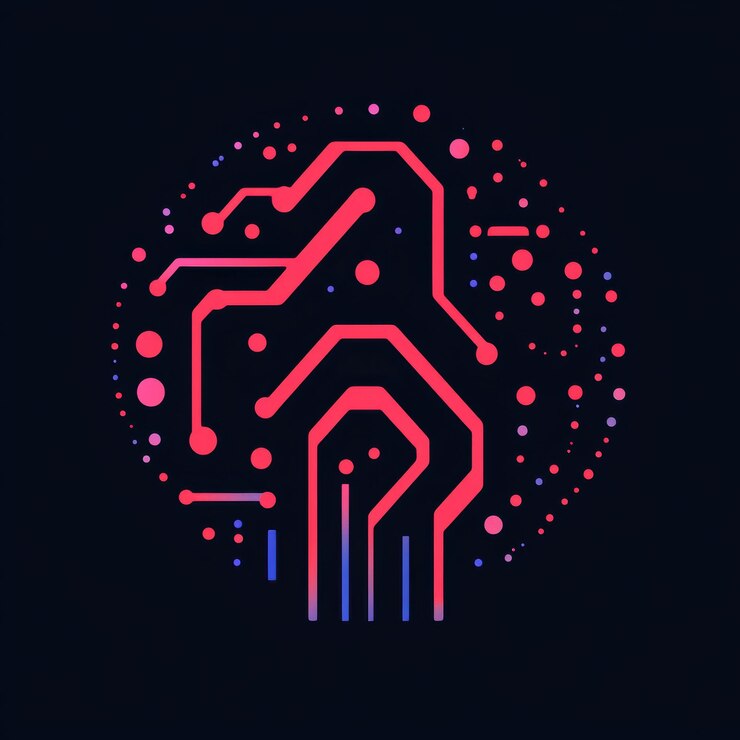 Foto logotipo de ia llamativo con colores audaces y elementos modernos
