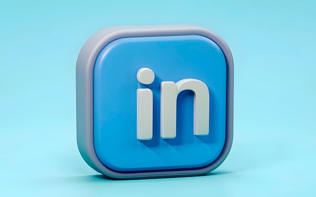 El logotipo del icono 3D de LinkedIn