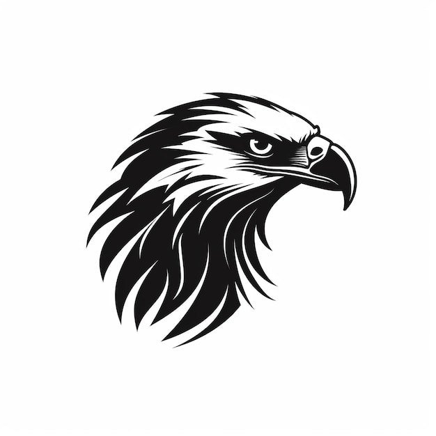 Foto un logotipo de icono de contorno único en estilo de ilustración de cabeza de halcón colorido