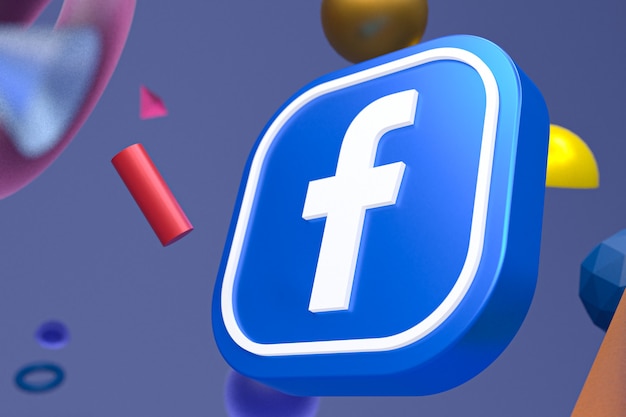 Logotipo ig do Facebook em fundo de geometria abstrata