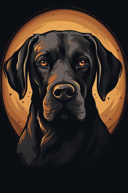 El logotipo de la ilustración de la cabeza del labrador retriever