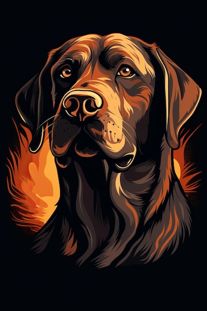 Logotipo ilustrado de la cabeza del labrador retriever