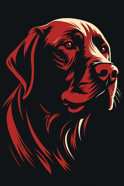 Logotipo ilustrado de la cabeza del labrador retriever