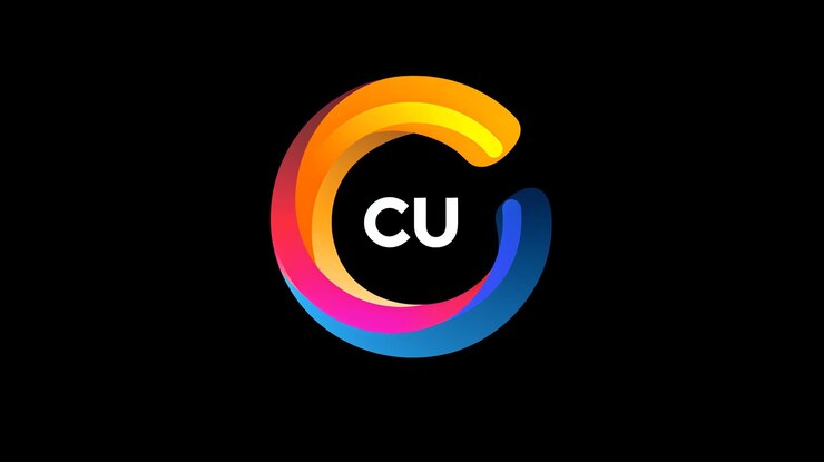 Foto el logotipo inicial colorido de cu es perfecto para la marca empresarial
