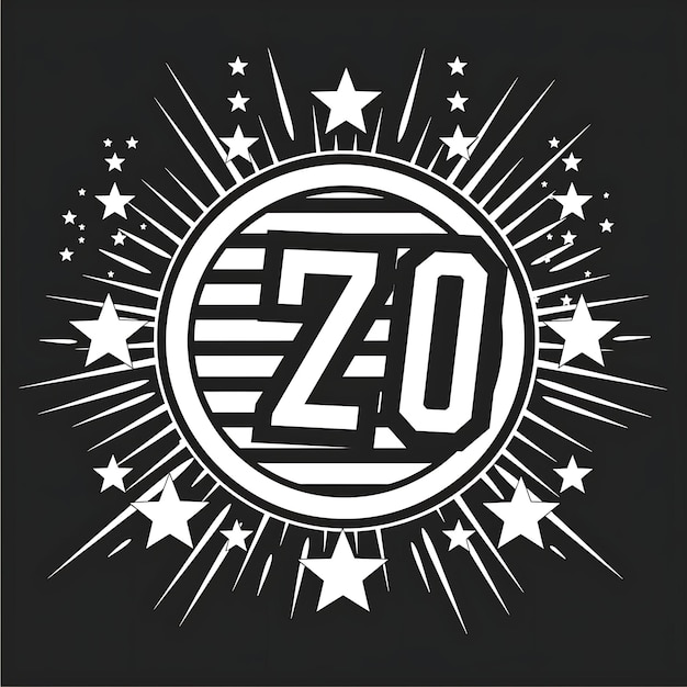 Foto logotipo de la insignia del 20o aniversario con un 20 estilizado en el collage central concepto de diseño creativo simple