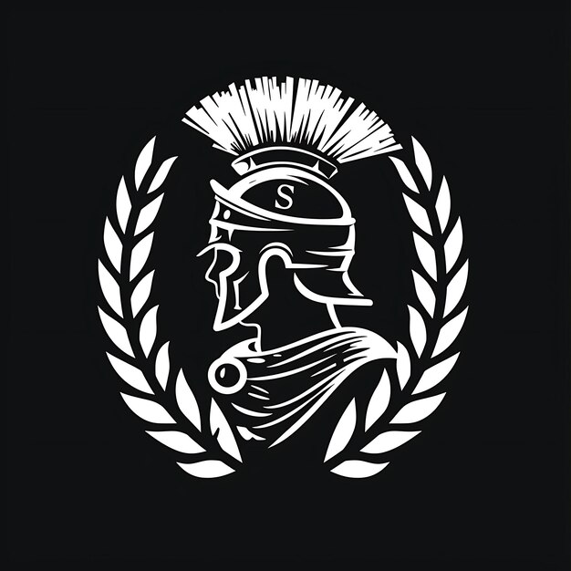 Foto logotipo de la insignia del centurión romano con corona de laurel y spqr para la tinta de tatuaje de la camiseta d contorno de diseño cnc