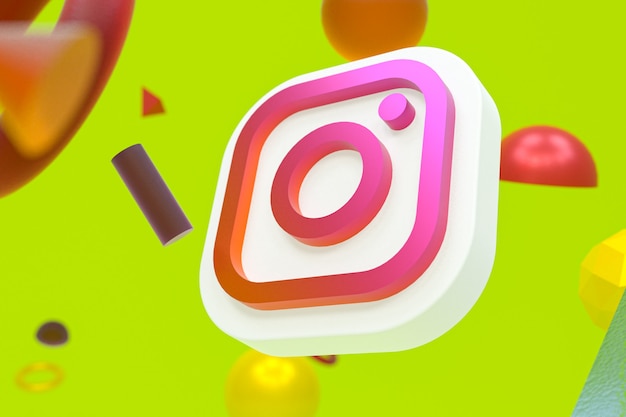 Logotipo de instagram ig con elementos geométricos