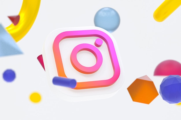 Logotipo de instagram ig con elementos geométricos