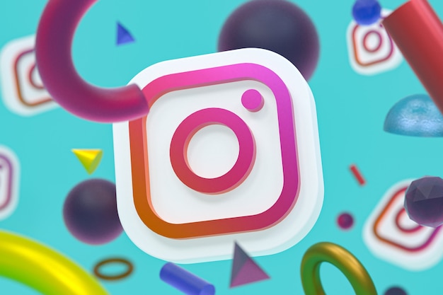 Logotipo de instagram ig en geometría abstracta