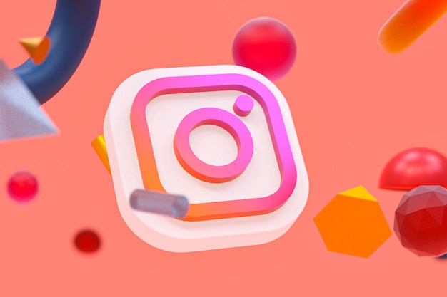 Logotipo de instagram ig en geometría abstracta