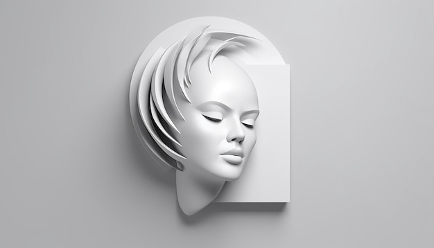 Logotipo de inteligencia artificial Minimalista 3d AI simple y fondo blanco Calidad ultra alta