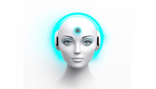 Logotipo de inteligencia artificial Minimalista 3d AI simple y fondo blanco Ultra alta calidad y