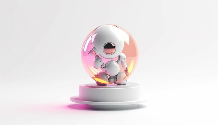 Foto logotipo de inteligencia artificial minimalista 3d ia simple y fondo blanco de ultra alta calidad