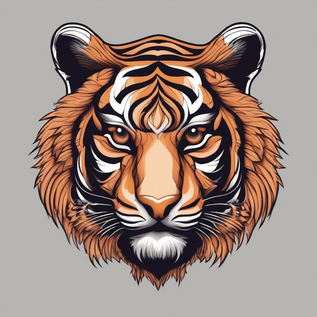 Logotipo intrincado do tigre fractal, mistura única de arte e marca