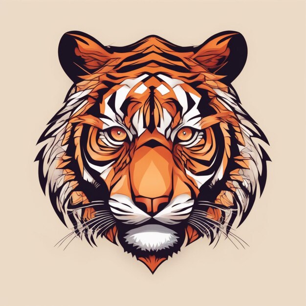 Foto logotipo intrincado do tigre fractal, mistura única de arte e marca