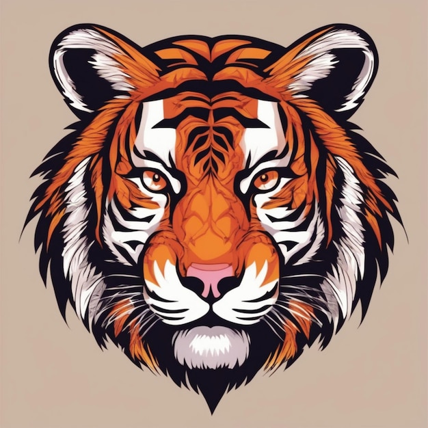 Logotipo intrincado do tigre fractal, mistura única de arte e marca