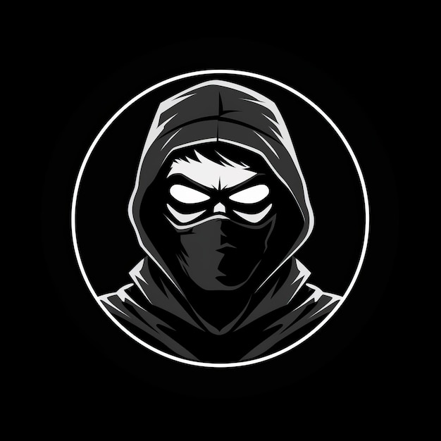 El logotipo del ladrón del cíclope encapuchado estilo cómic