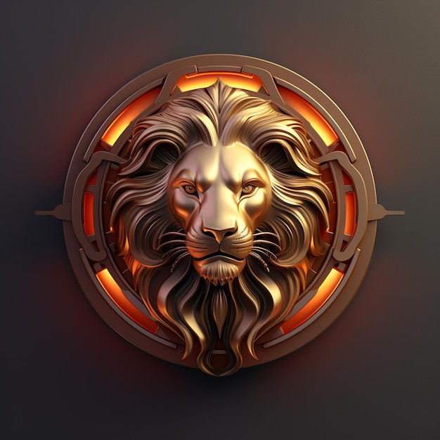 El logotipo del león 3D