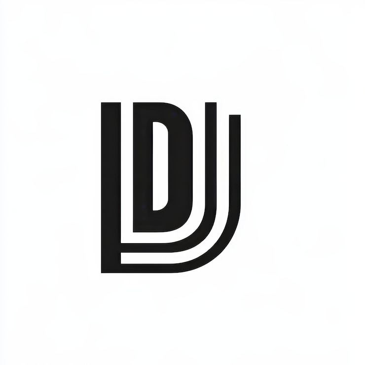 Foto logotipo de la letra d en fondo blanco monograma letrado y diseño del logotipo