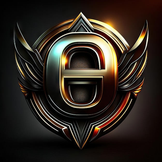 Logotipo de la letra G con detalles dorados.