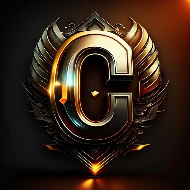 Foto logotipo de la letra g con detalles dorados.