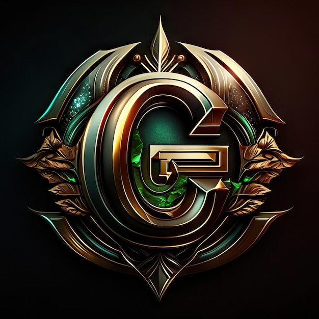 Foto el logotipo de la letra g con detalles dorados