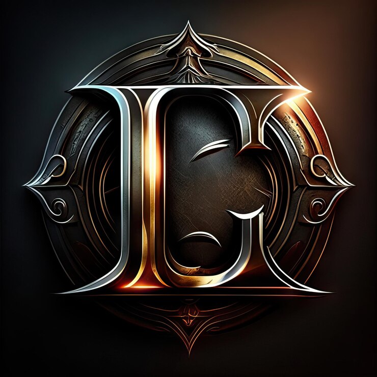 Foto logotipo de la letra l en dorado