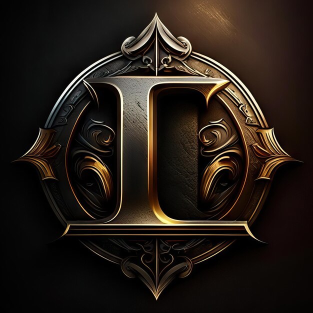 Logotipo de la letra L en dorado