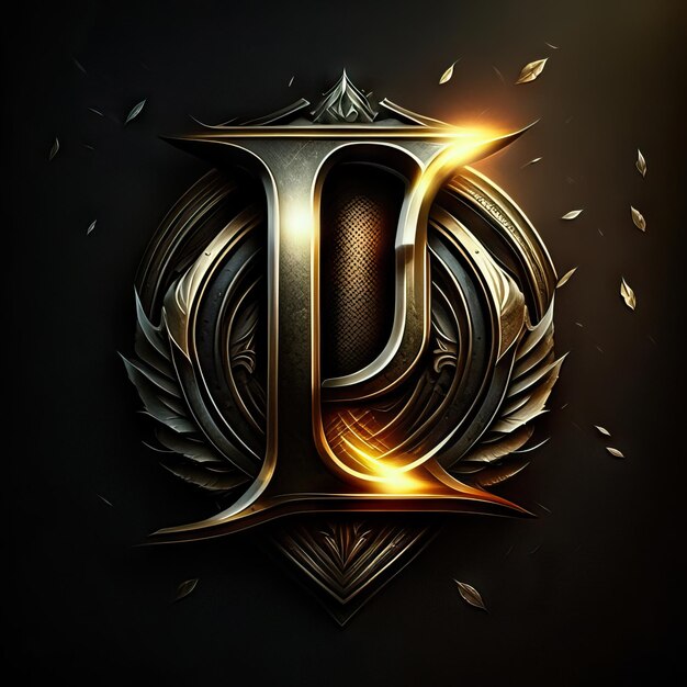 Foto logotipo de la letra l en dorado