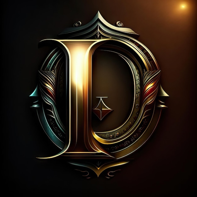 Foto logotipo de la letra l en dorado