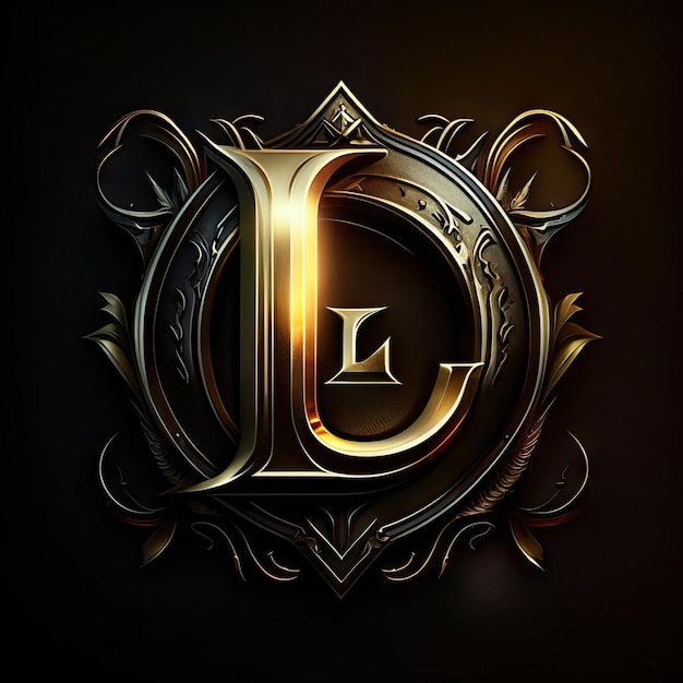 Logotipo de la letra L en dorado