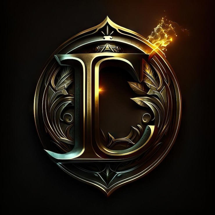 Foto logotipo de la letra l en dorado