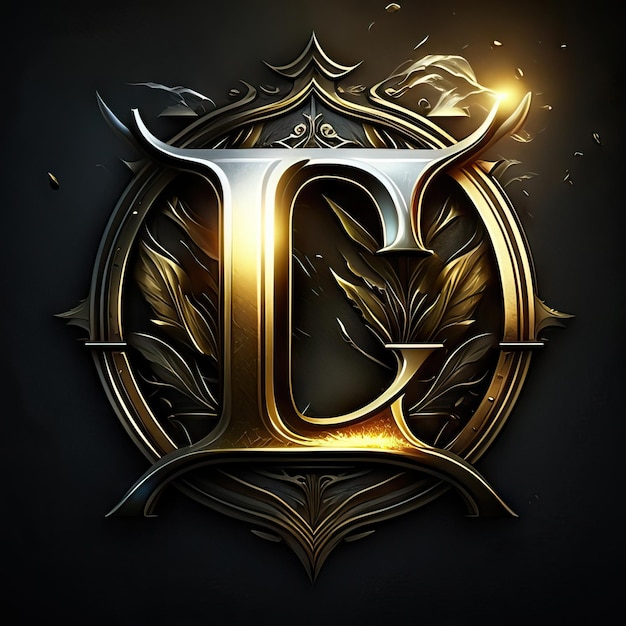 Foto logotipo de la letra l en dorado