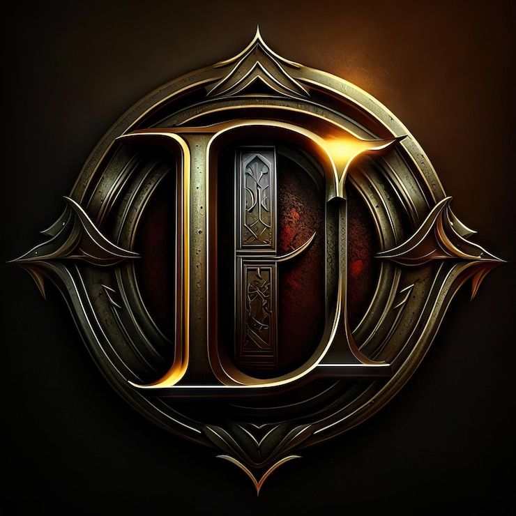 Foto logotipo de la letra l en dorado