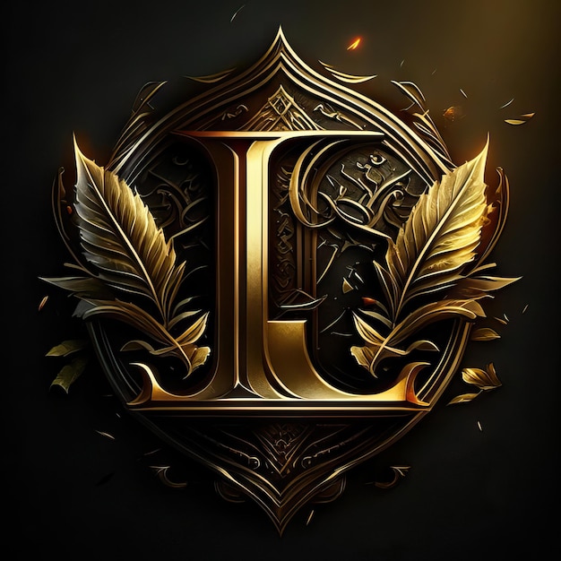 Logotipo de la letra L en dorado