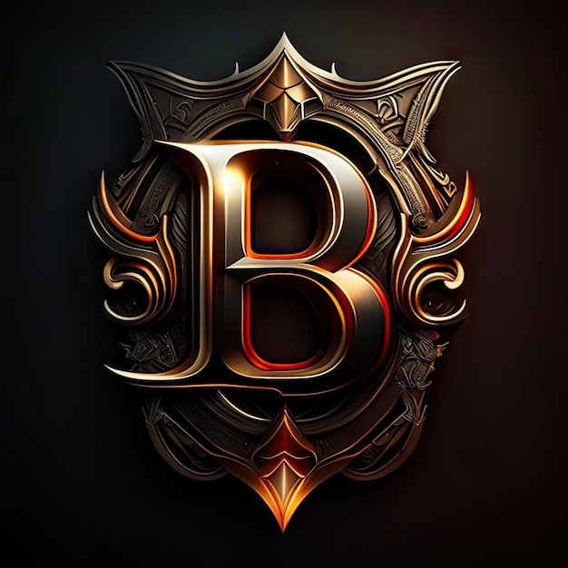 Logotipo con la letra moderna B IA generativa