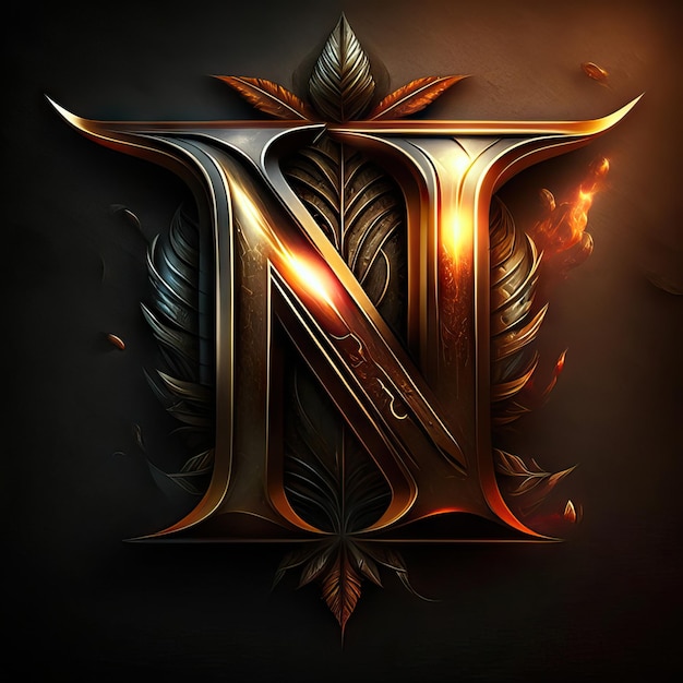 Logotipo de la letra N en dorado