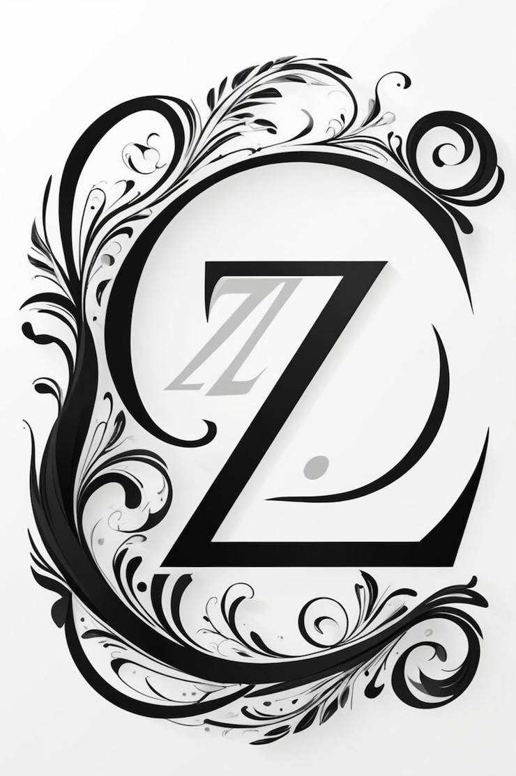 Foto el logotipo de la letra negra z monograma sobre fondo blanco