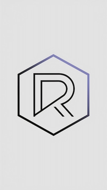 Logotipo de la letra R limpio icono lineal diseño vectorial de signos hexagónicos