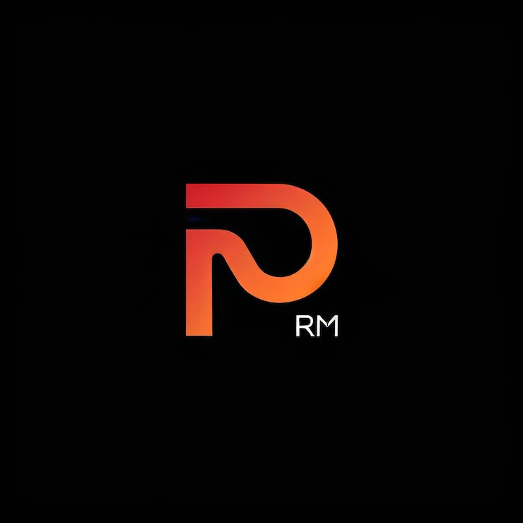Foto el logotipo de la letra r sobre un fondo negro
